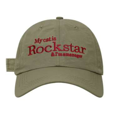 Baseball cap : MY CAT IS ROCKSTAR - Topi Baseball Topi Pria Topi Wanita KHAKI