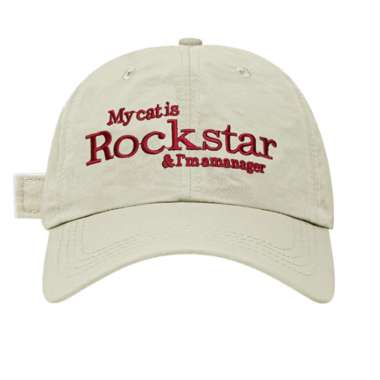 TOKO1973 Baseball cap : MY CAT IS ROCKSTAR - Topi Baseball Topi Pria Topi Wanita BEIGE