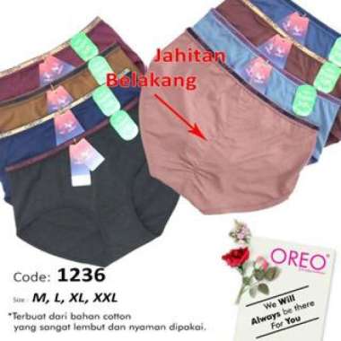 (6pcs) CD wanita celana dalam dewasa perempuan OREO BF 1236 supersoft M