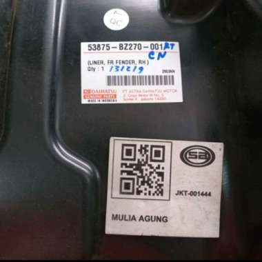 LINER FENDER SPAKBOR DEPAN KANAN AVANZA XENIA 2019 2020 2021 ORI - SEAESAW