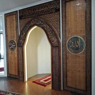 Mihrab Masjid dan Musholla | Mihrab Kayu Jati | Dekorasi Masjid
