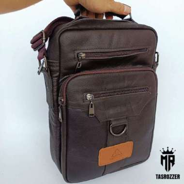 Mivaso Tas kuliah kulit asli | Tas kulit santri | Tas kitab muat kitab besar Coklat