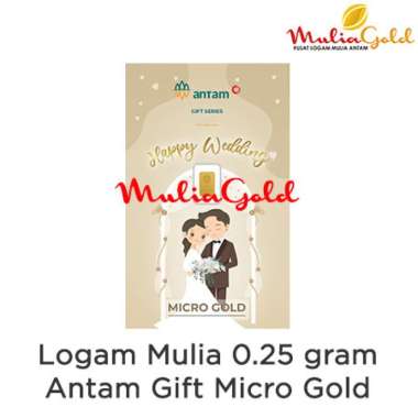 Logam Mulia 0.25 Gram Happy Wedding Emas Antam Indonesia Gift Series Micro Gold Happy Wedding