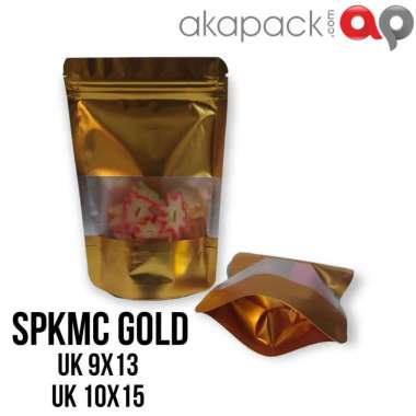 SPKMC GOLD 10x15 Kemasan Standing Pouch gold Metaliz Window
