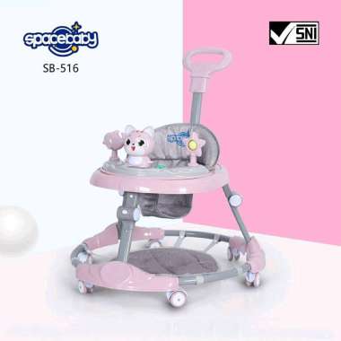 SPACEBABY BABY WALKER SB 516 BABY WALKER BELAJAR JALAN ANAK APOLO BABY KERETA JALAN ANAK pink