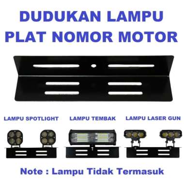 Dudukan Bracket Lampu LED Tembak Sorot Braket Tanduk Bumper Plat Motor