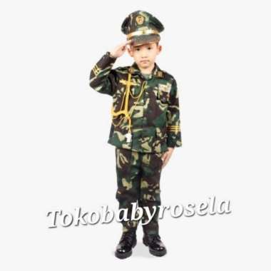 Baju kostum seragam profesi anak ABRI / TNI AD / tentara 17 agustus Multivariasi Multicolor