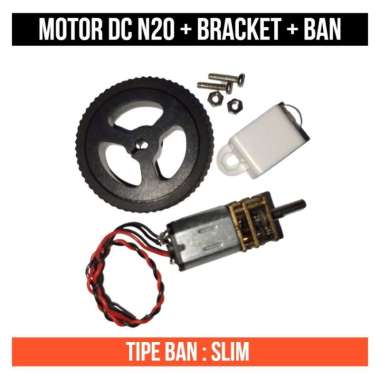 Motor DC N20 Gearbox Gear Box Roda Ban Slim Untuk Mobil Bracket