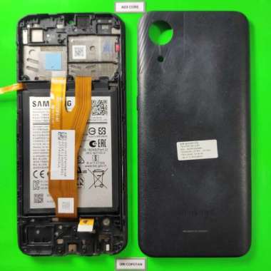 FRAME PAPAN LCD PLUS BATRE BACKDOOR SAMSUNG A03 CORE ORI COPOTAN