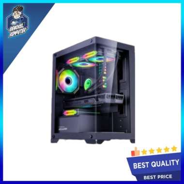 CASING PC ARMAGGEDDON AQUARON BLACK INCLUDE 3 FAN RGB