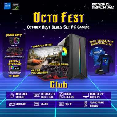 PC OCTOFEST CLUB - I3 10105F - GTX 1050 TI 4GB - PC GAMING FULLSET DEFAULT