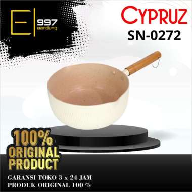 CYPRUZ Sauce Pan SN0272 / SN 0272 , Panci Susu Warna Putih 20 cm - Biru