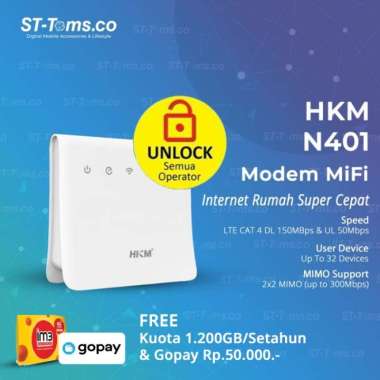 HKM N401 Indosat Modem Wifi 4G Unlock All Operator Free 1200GB