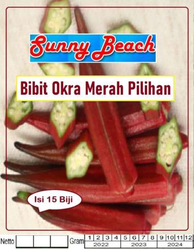 Bibit Okra Merah Pilihan |Benih Okra Merah | Bibit Sayur Okra Merah