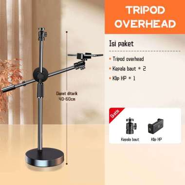 Lampu led stand untuk shooting vlog / live konten kreator masak make up lighting phone holder set la