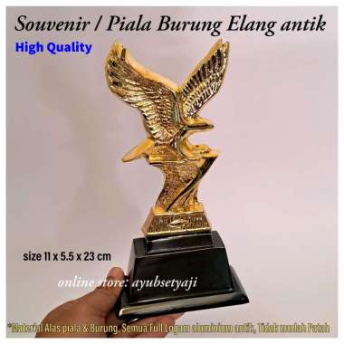 Piala Lomba Burung Elang Bahan Aluminium Kuning GOLD / Souvenir piala lomba balap burung kicau / Paj