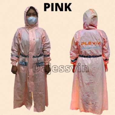 Jas Hujan Wanita Gamis Muslimah Hijabers Syari Plevia SALSABILA Jumbo Pink