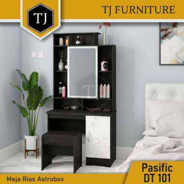 Astrobox Pacific DT 101 Meja Rias Kaca Sliding Minimalis / Dressing Table / Rak Make Up