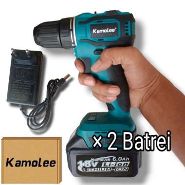 BOR KAMOLEE 10MM BRUSHLESS TANPA CARBON Bor 2 Batre 18v 6Ah