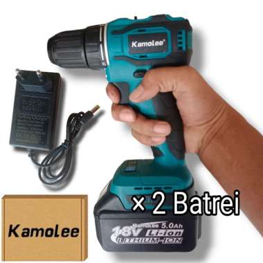 BOR KAMOLEE 10MM BRUSHLESS TANPA CARBON Bor 2 Batre 18v 5Ah
