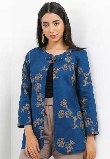Batik Arjuna Weda Blazer Batik Sekar Jagad 13261073 Wanita - BIRU L BIRU