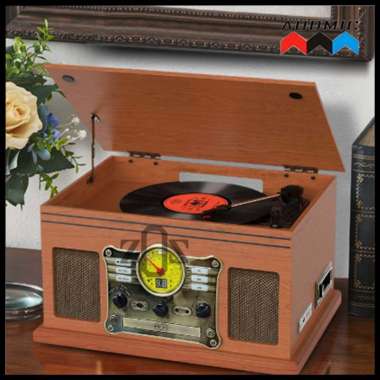 Turntable Player Pemutar Piringan Hitam Vinyl Bluetooth Retro Vintage