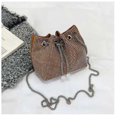 Korea Style Tas Serut Bling-bling Tas Selempang Pesta Wanita Import Slingbag Cewek Impor KSQ3541 ORA