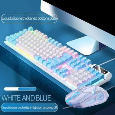 FYPE Gaming Keyboard RGB Cable Light K500 Mechanical Hand Biru Putih Set K500