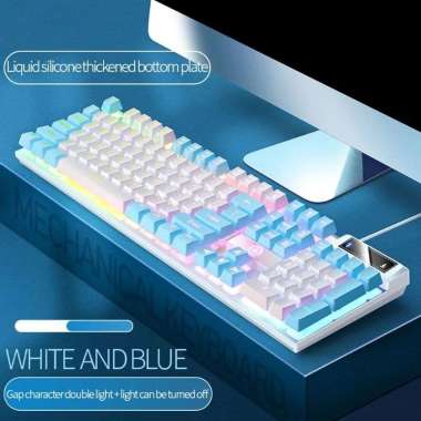 FYPE Gaming Keyboard RGB Cable Light K500 Mechanical Hand K500 Putih Biru