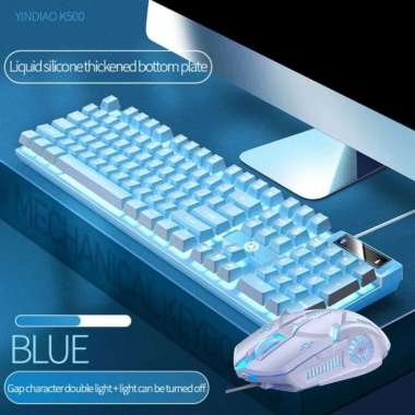 FYPE Gaming Keyboard RGB Cable Light K500 Mechanical Hand K500 Biru Set