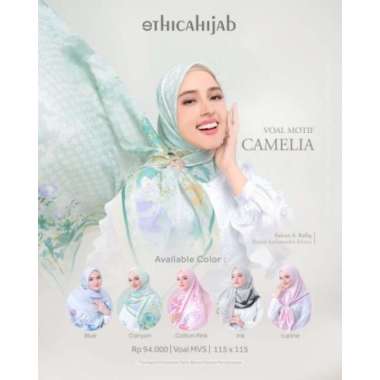ETHICA HIJAB VOAL MOTIF CAMELIA BLUE CANYON COTTON PINK INK LUPINE VOAL HIJAB KELUARGA MUSLIM 2023 M