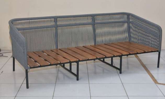 Arutala Chair/ Table Teak Wood mix Rope outdoor & Indoor - Oval Table triple seater