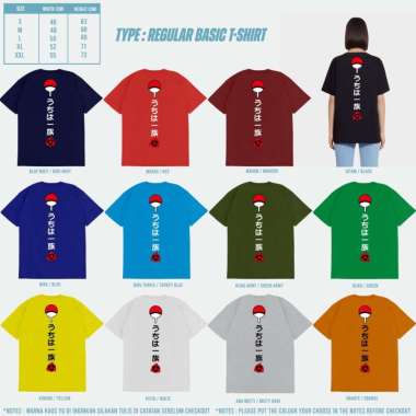 KRMK Kaos T Shirt Anime Naruto UCHIHA GANG SHARINGAN Kaos Anime V2 WARNA LAIN S