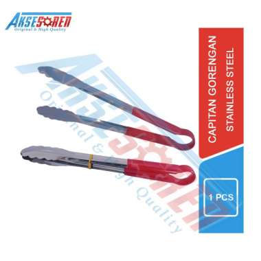 Aksesoren Penjepit Makanan Stainless Steel [Besar/Kecil] / Food Clips Warna Silver Merah / Capitan J