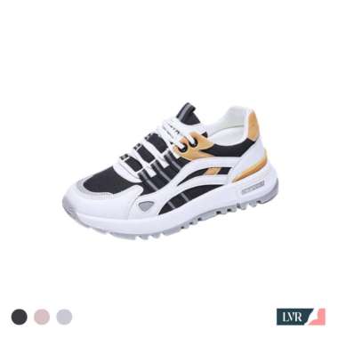 LVR LV0239 Sepatu Sneakers Wanita Sporty Wanita Motif Garis Necap Revela 39 HITAM