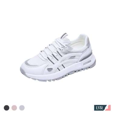 LVR LV0239 Sepatu Sneakers Wanita Sporty Wanita Motif Garis Necap Revela 39 ABU