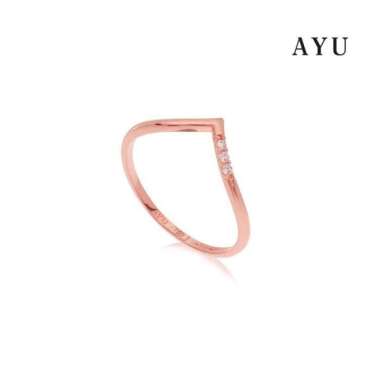 AYU ASYMMETRICAL CHEVRON RING 17K ROSE GOLD 17K ROSE GOLD - 16