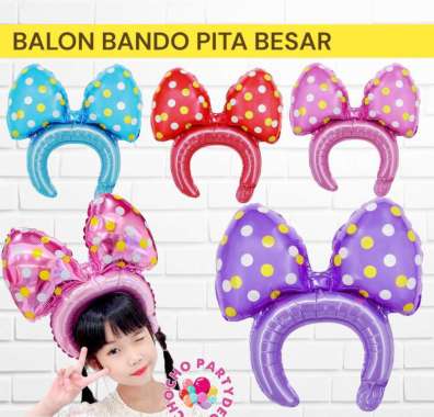 Balon Bando PITA BESAR / Balon Bando Bow Pita Princess Biru