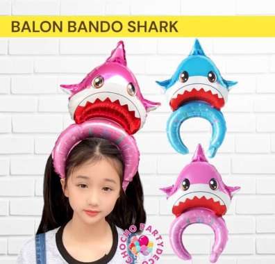 Balon Bando BABY SHARK / Balon Bando Shark Ikan Hiu Pink Shark