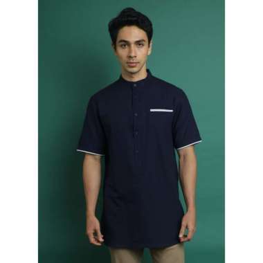 AMK Baju Koko Kurta Lengan Pendek KK Fadil S/s Navy XL
