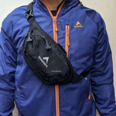 EIGER CERVUS TAS SELEMPANG PRIA WAIST BAG BLACK Hitam
