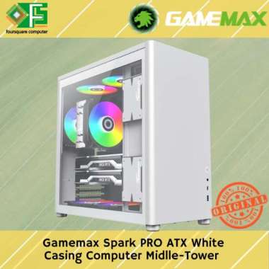 Casing Komputer Gamemax Spark PRO Full White ATX Case CPU
