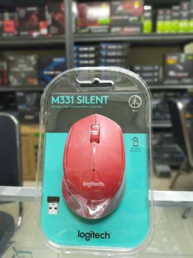 Mouse Wireless Silent Logitech M331 / Mouse Logitech / Logitech M331 Merah