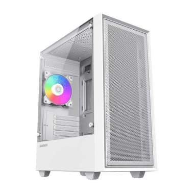 Gamemax Storm White Black Mesh | Casing PC M-ATX | CPU PC Case Gaming Putih