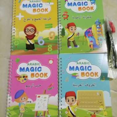Buku Sank Magic Book Versi Hijaiyah | Arabic Copy Book Multicolor