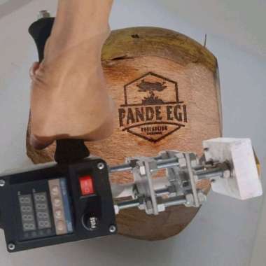 Coconut Stamp Emboss dengan Kelapa Muda Design Logo Custom