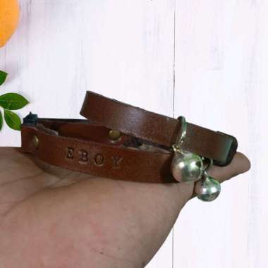 kalung kucing kulit asli