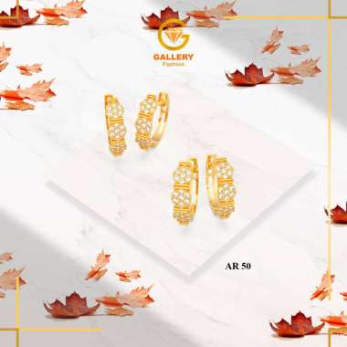 Anting Klip Emas 6K dan 8K Gold AR 50 Kolong Besar by Galeri Glow Fashion Kadar 6K atau 300