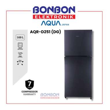 AQUA Kulkas 2 Pintu AQR-D251 (DG) / AQRD251 169 Liter