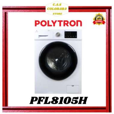 POLYTRON PFL8105H MESIN CUCI FRONT LOADING 8 KG DAN DRYER 7 KG INVERTER PFL 8105 H PFL-8105-H